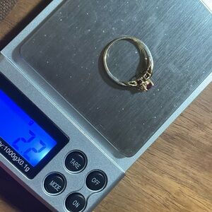 Elegant Pink Ruby Oval Ring mixed white and yellow gold 10K  size 7, brand LGL